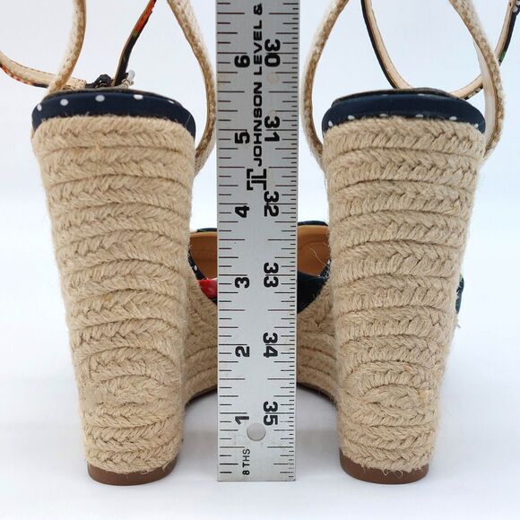 Jessica Simpson Platform Sandals Sz 8.5M Wedges Espadrilles Summer Satin Fruit - Picture 4 of 10